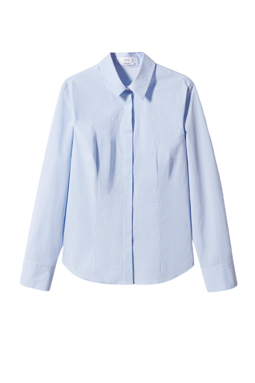 Рубашка SOFIA из эластичного хлопка|Основной цвет:Синий|Артикул:57065785 | Фото 1