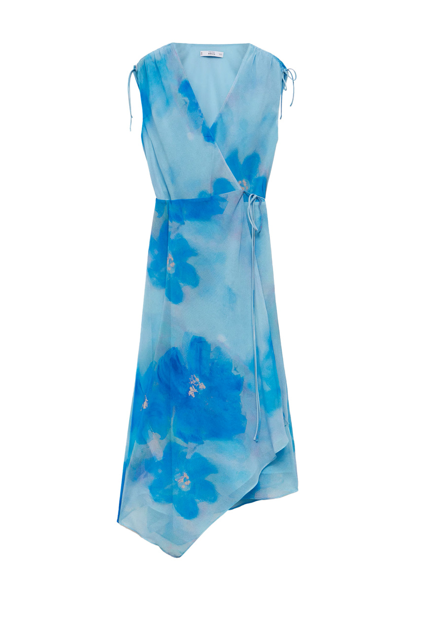 Платье CLARIET с запахом и принтом|Основной цвет:Синий|Артикул:67009266 | Фото 1