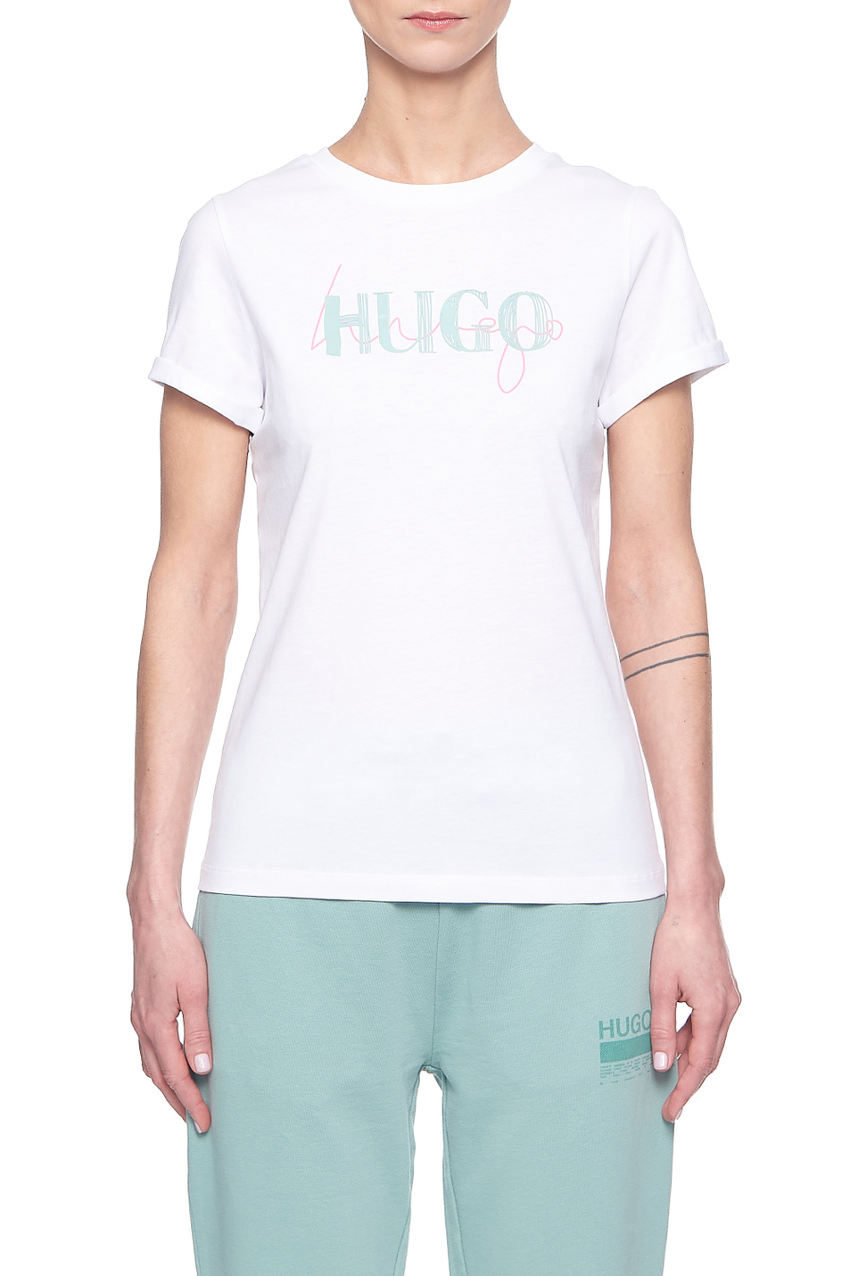 HUGO Приталенная футболка из натурального хлопка (цвет ), артикул 50453144 | Фото 3