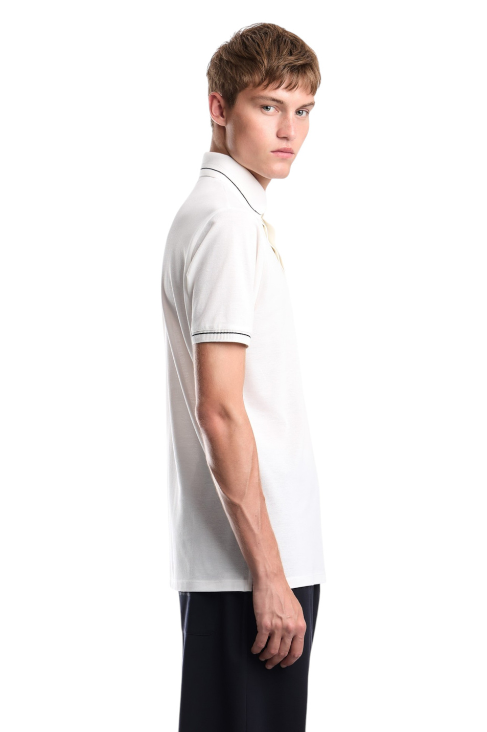 Мужской Emporio Armani Поло из хлопка с контрастными деталями (цвет ), артикул EM006625-AF12955 | Фото 5