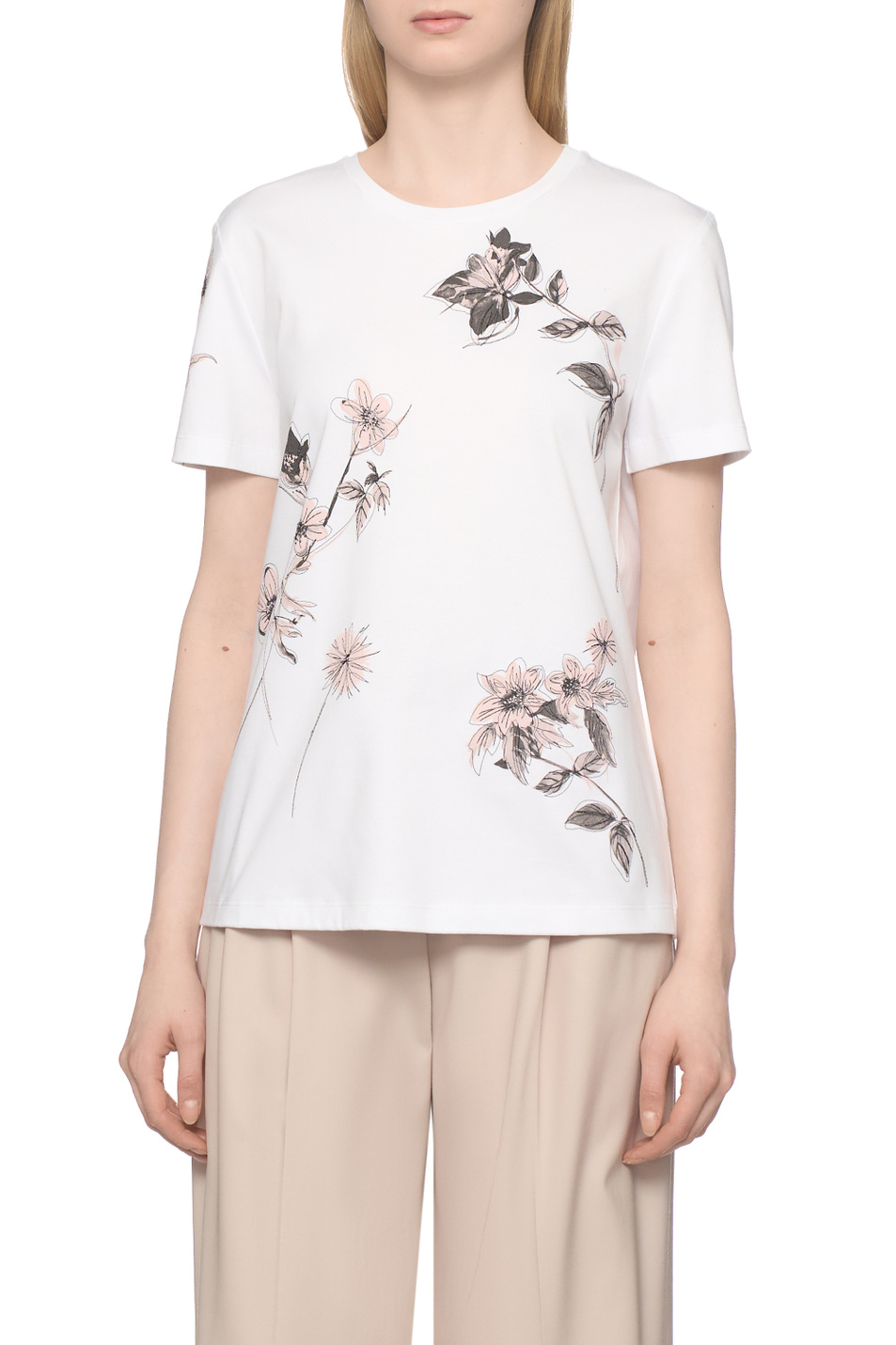 Женский Max Mara Футболка из хлопка с принтом (цвет ), артикул 2616971011 | Фото 4