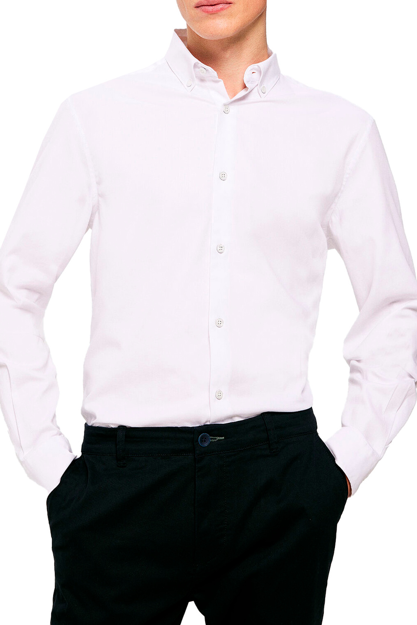 Рубашка из смесового хлопка|Основной цвет:Белый|Артикул:1517701 | Фото 1