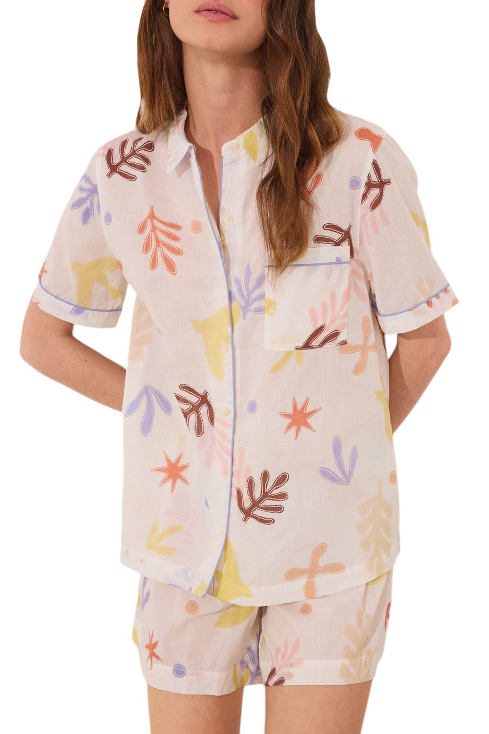 Пижама из вискозы с принтом|Основной цвет:Кремовый Женский Women'secret Пижама из вискозы с принтом (цвет ), артикул 3599182 | Фото 1