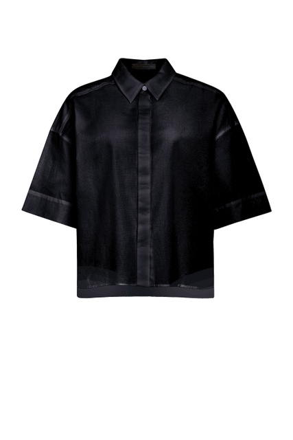 Рубашка THERRY свободного кроя с рукавами 3/4|Основной цвет:Черный|Артикул:126032-87364 | Фото 1