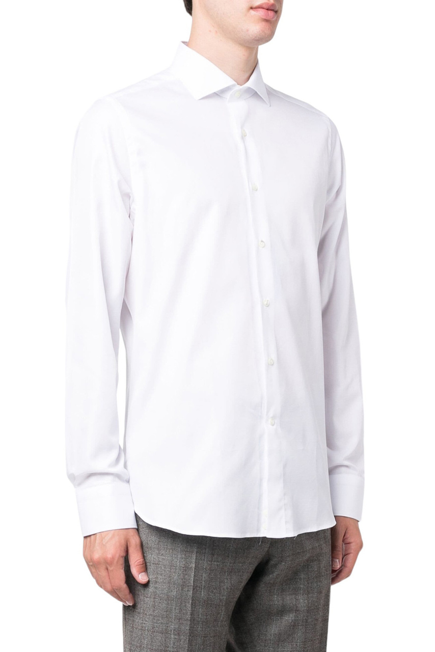 Рубашка из натурального хлопка|Основной цвет:Белый|Артикул:XC3GA60135 | Фото 1