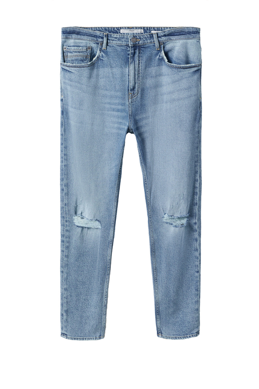 Рваные джинсы TOMAS зауженного кроя|Основной цвет:Голубой|Артикул:27014387 | Фото 1