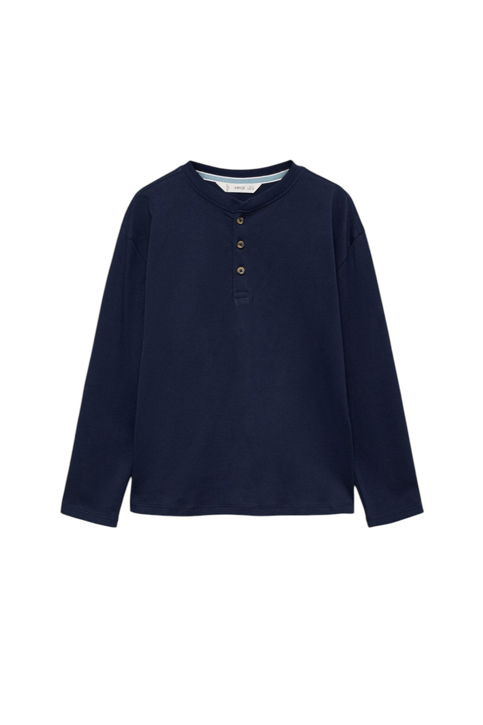 Мальчикам Mango Kids Лонгслив HENLEY7 из хлопка (цвет ), артикул 87090647 | Фото 1