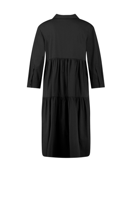 Платье-рубашка из смесового хлопка|Основной цвет:Черный|Артикул:780020-31594 | Фото 2