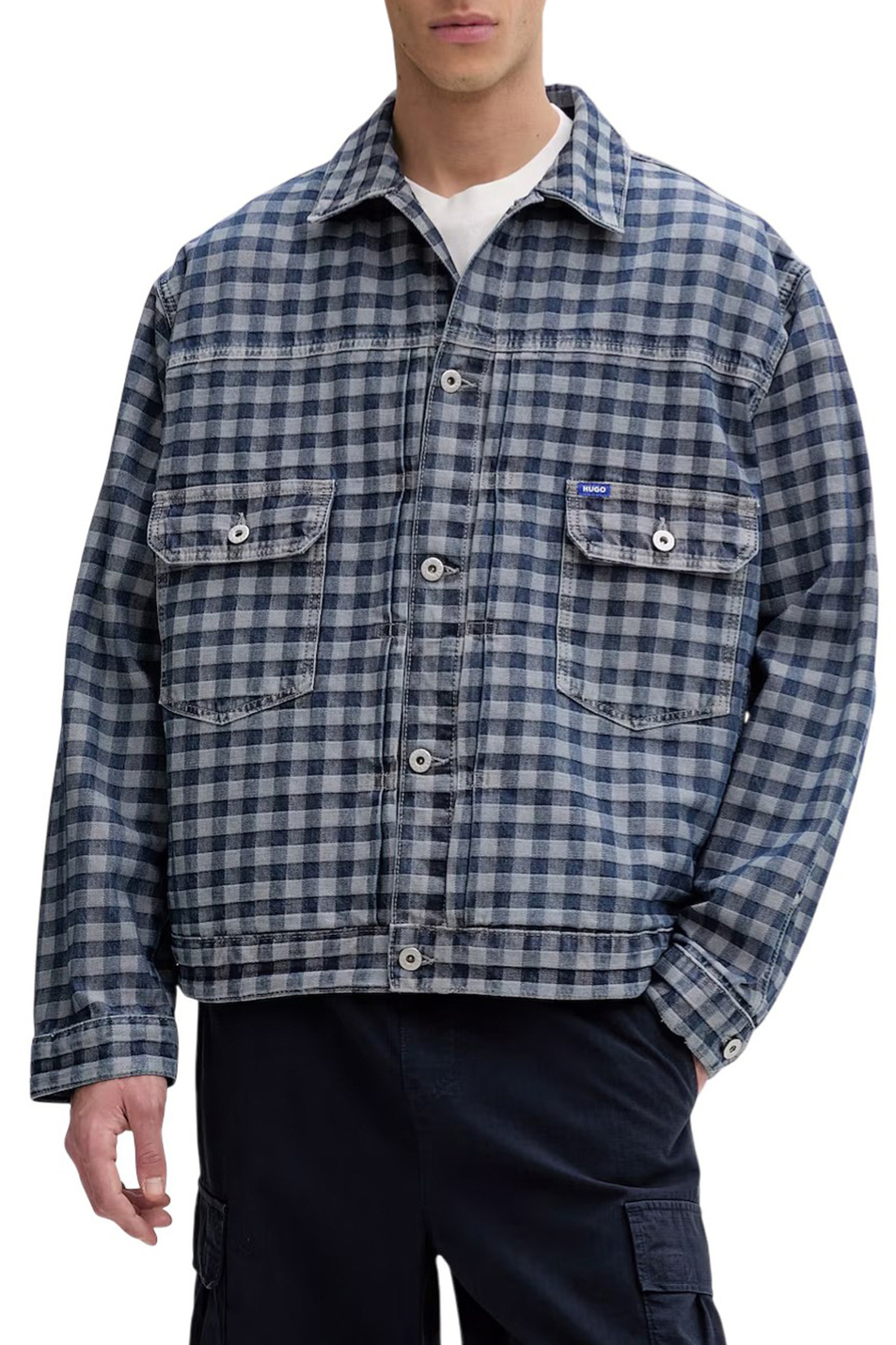 Мужской HUGO Куртка Nial джинсовая (цвет ), артикул 50551958 | Фото 4