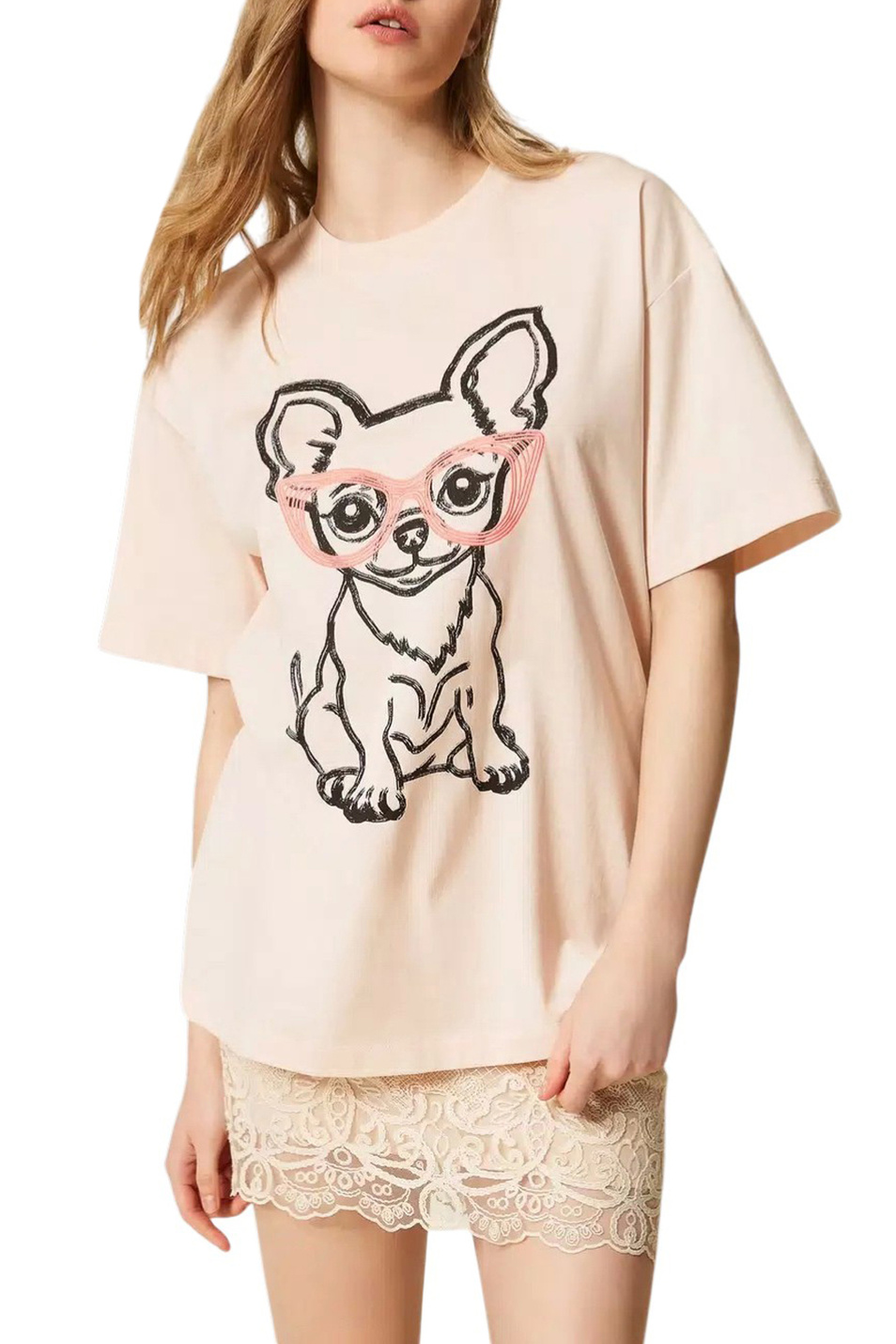 Женский TWINSET Milano Футболка MYFO из хлопка (цвет ), артикул 261AQ2010 | Фото 2