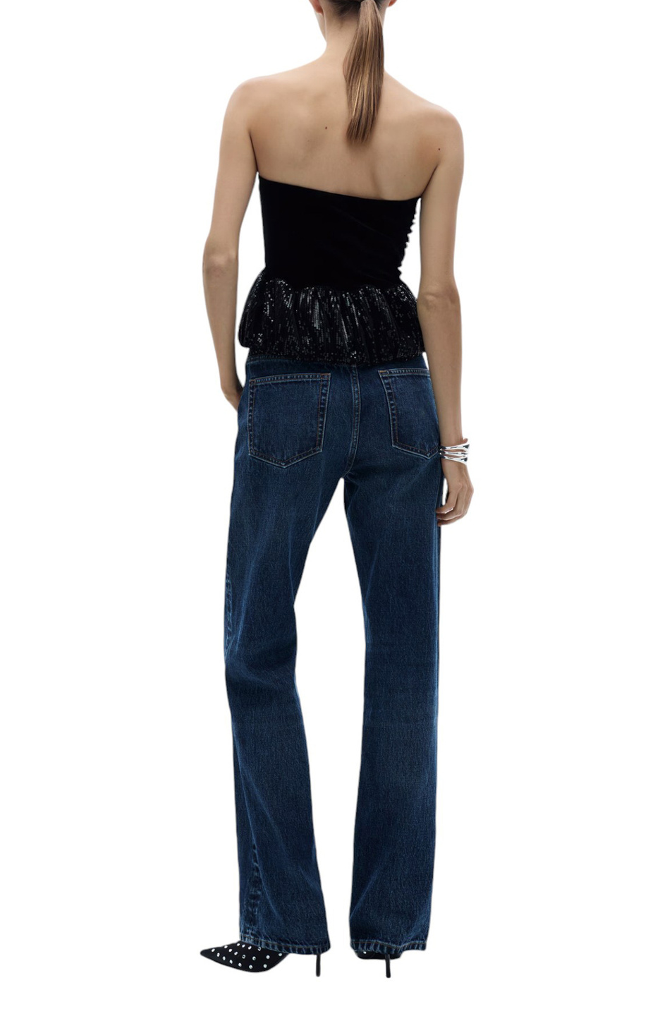 Женский Mango Топ XPEPLUM с пайетками (цвет ), артикул 77089057 | Фото 4