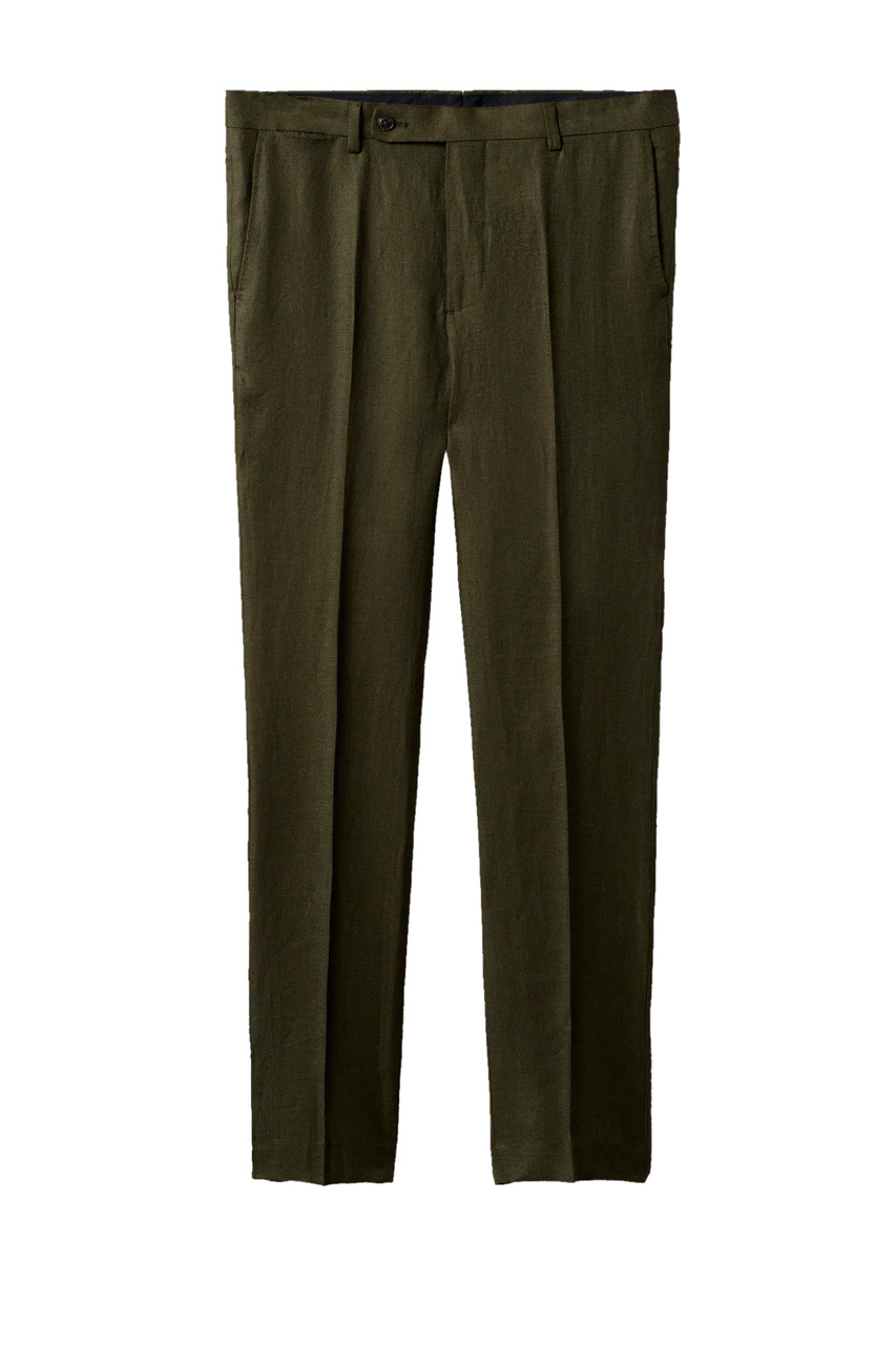Льняные брюки FLORIDA|Основной цвет:Хаки|Артикул:27025748 | Фото 1