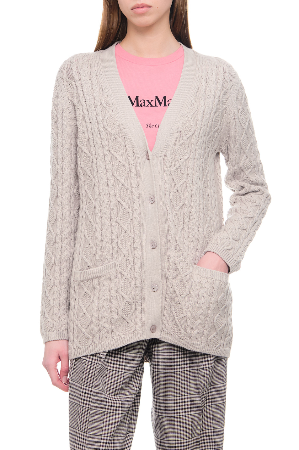 Женский Max Mara Кардиган MATERA с рельефным узором (цвет ), артикул 2393410431 | Фото 4
