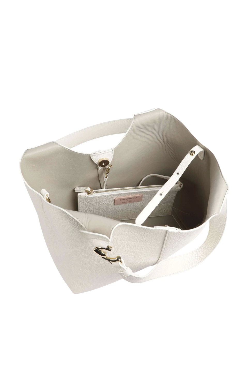 Сумка C-EASY из натуральной кожи|Основной цвет:Кремовый Женский Coccinelle Сумка C-EASY из натуральной кожи (цвет ), артикул E1SHA110201 | Фото 4