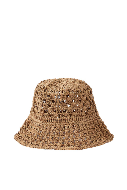 Плетеная шляпа|Основной цвет:Коричневый|Артикул:391014 | Фото 1