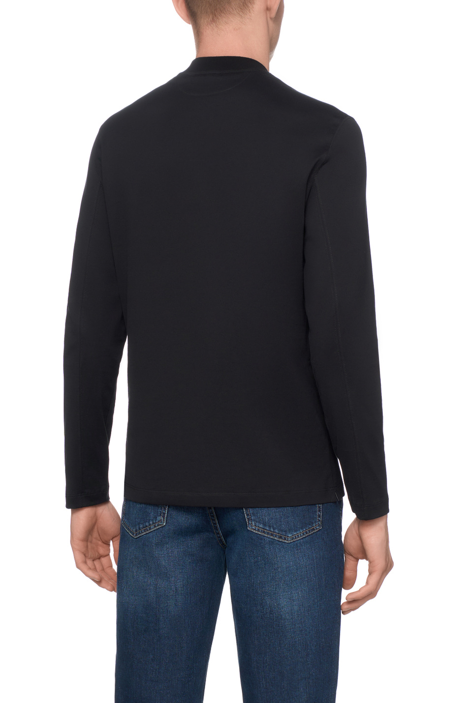 Лонгслив из чистого хлопка|Основной цвет:Черный Мужской Brunello Cucinelli Лонгслив из чистого хлопка (цвет ), артикул M0B131366 | Фото 5