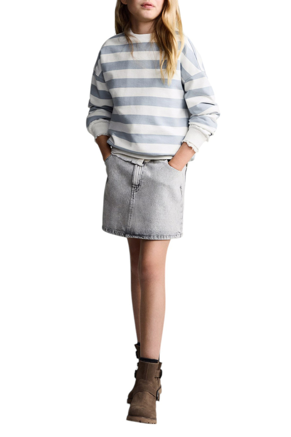 Девочкам Mango Kids Свитшот TRENDY в полоску (цвет ), артикул 87093642 | Фото 3