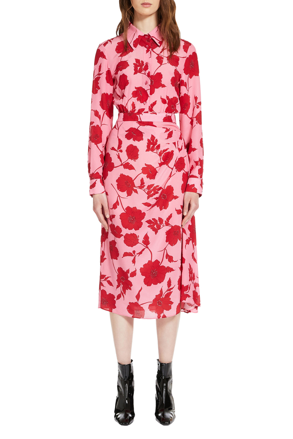 Женский Max Mara Платье-рубашка RITA из чистого шелкового крепдешина (цвет ), артикул 62260629 | Фото 3