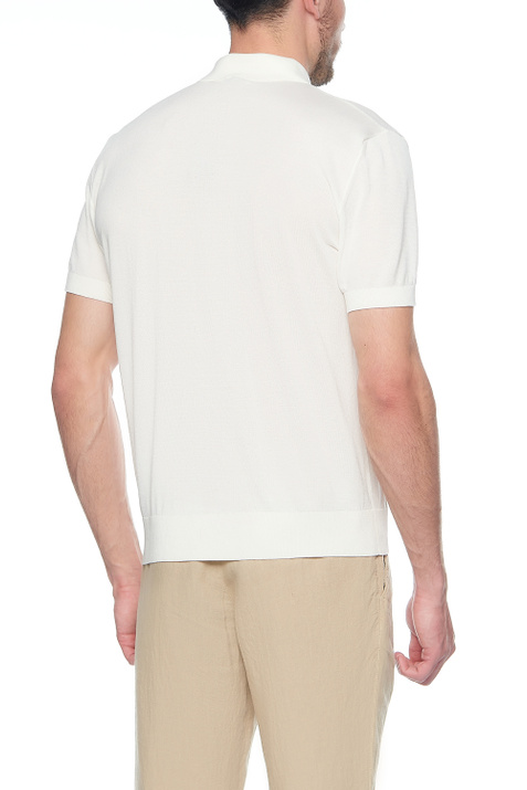 Zegna Трикотажная футболка поло (Белый цвет), артикул VWC11-ZZ135-N01 | Фото 4