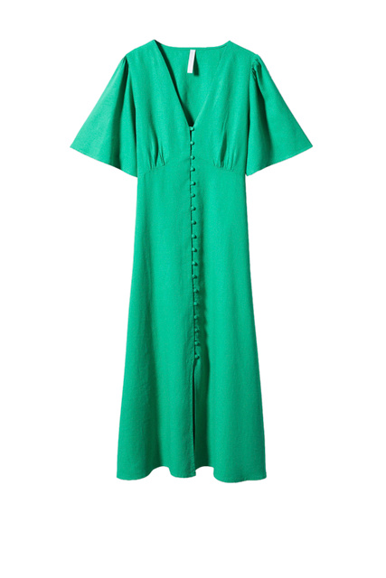 Платье RED2 из смесового льна|Основной цвет:Зеленый|Артикул:47007110 | Фото 1