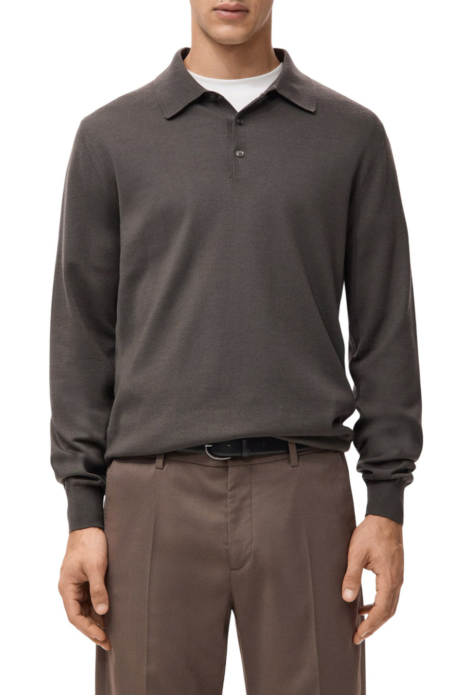 Мужской Mango Man Джемпер-поло WILLYS из шерсти (цвет ), артикул 27051283 | Фото 3