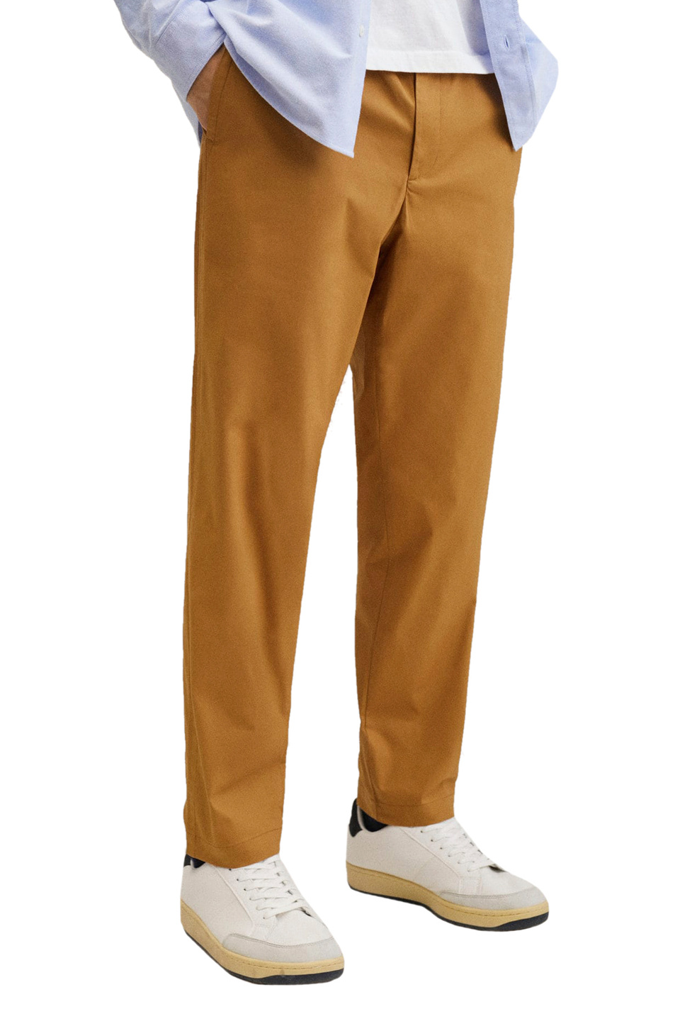 Мужской Mango Man Хлопковые брюки OLIVO с эластичным поясом (цвет ), артикул 27004382 | Фото 3