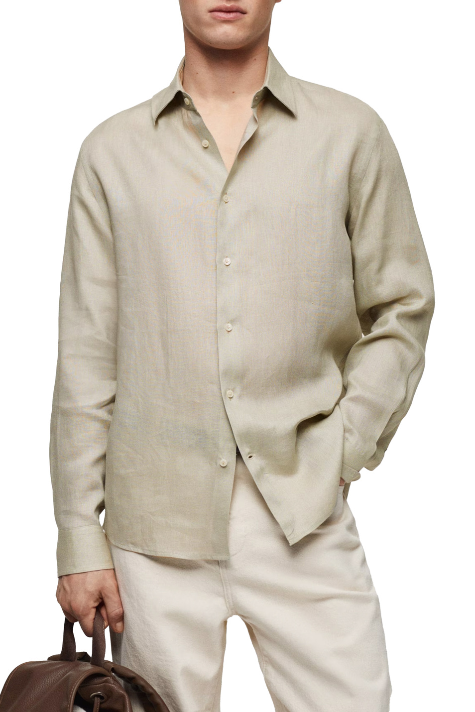 Мужской Mango Man Рубашка PARROT из чистого льна (цвет ), артикул 67096311 | Фото 3