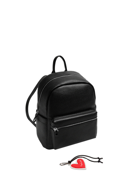 Рюкзак из искусственной кожи с подвеской-сердечком|Основной цвет:Черный|Артикул:193383 | Фото 2
