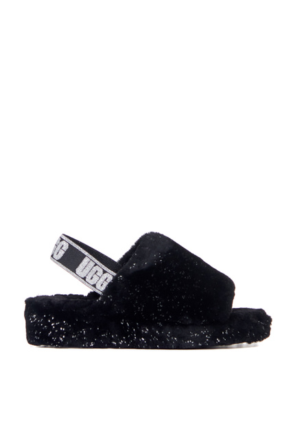 Меховые сандалии Fluff Yeah Metallic Sparkle|Основной цвет:Черный|Артикул:1125232 | Фото 1