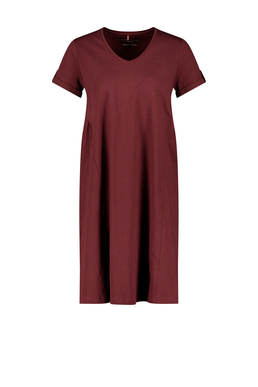 Платье из натурального хлопка|Основной цвет:Бордовый|Артикул:685078-44145 | Фото 1
