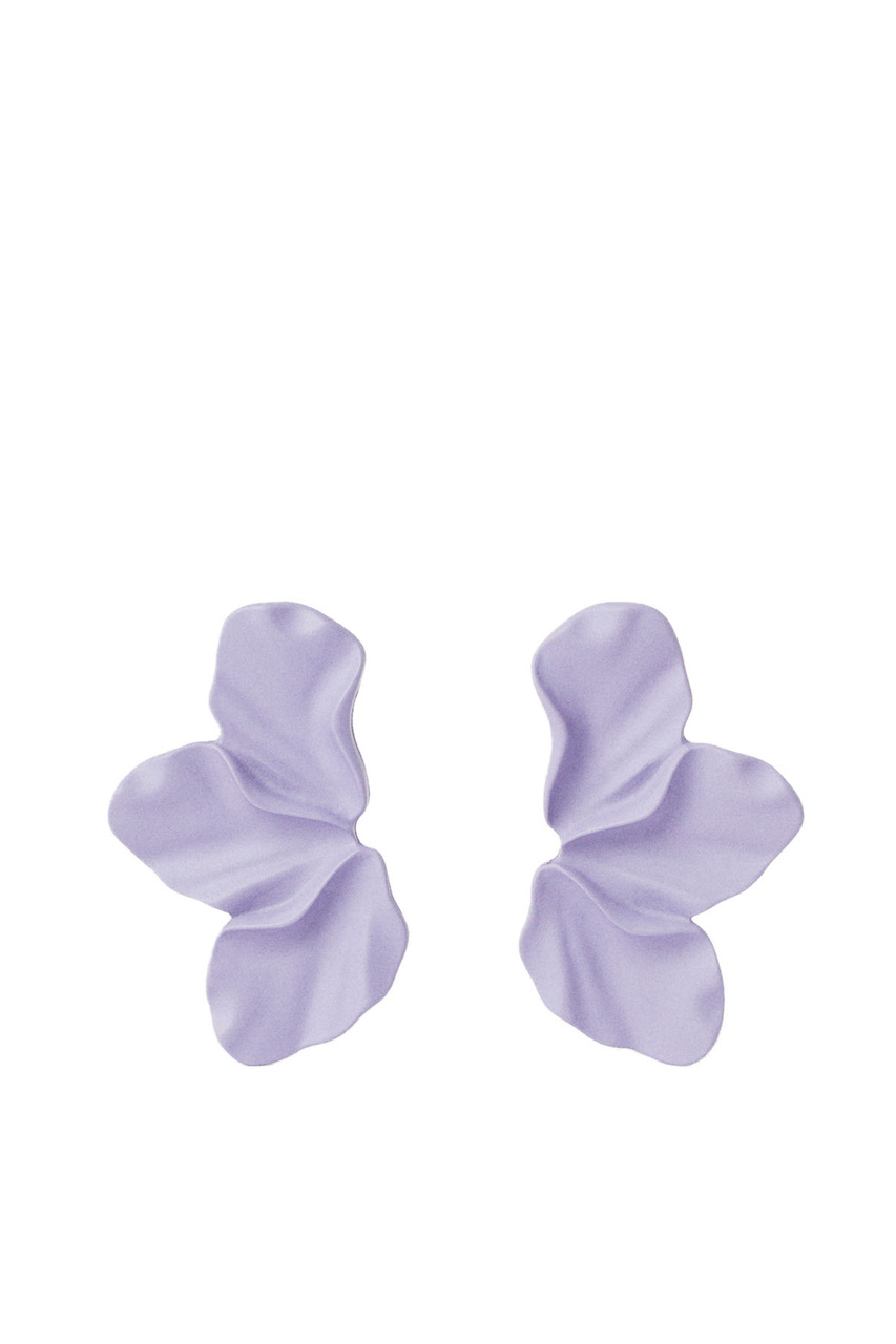 Серьги в виде цветка|Основной цвет:Фиолетовый|Артикул:169622 | Фото 1