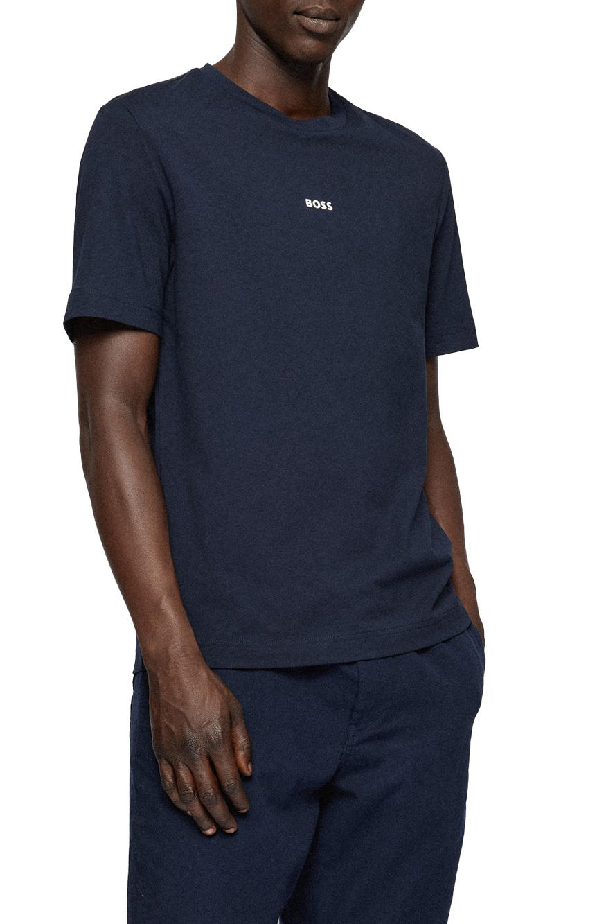 Мужской BOSS Футболка из эластичного хлопка с логотипом (цвет ), артикул 50473278 | Фото 3