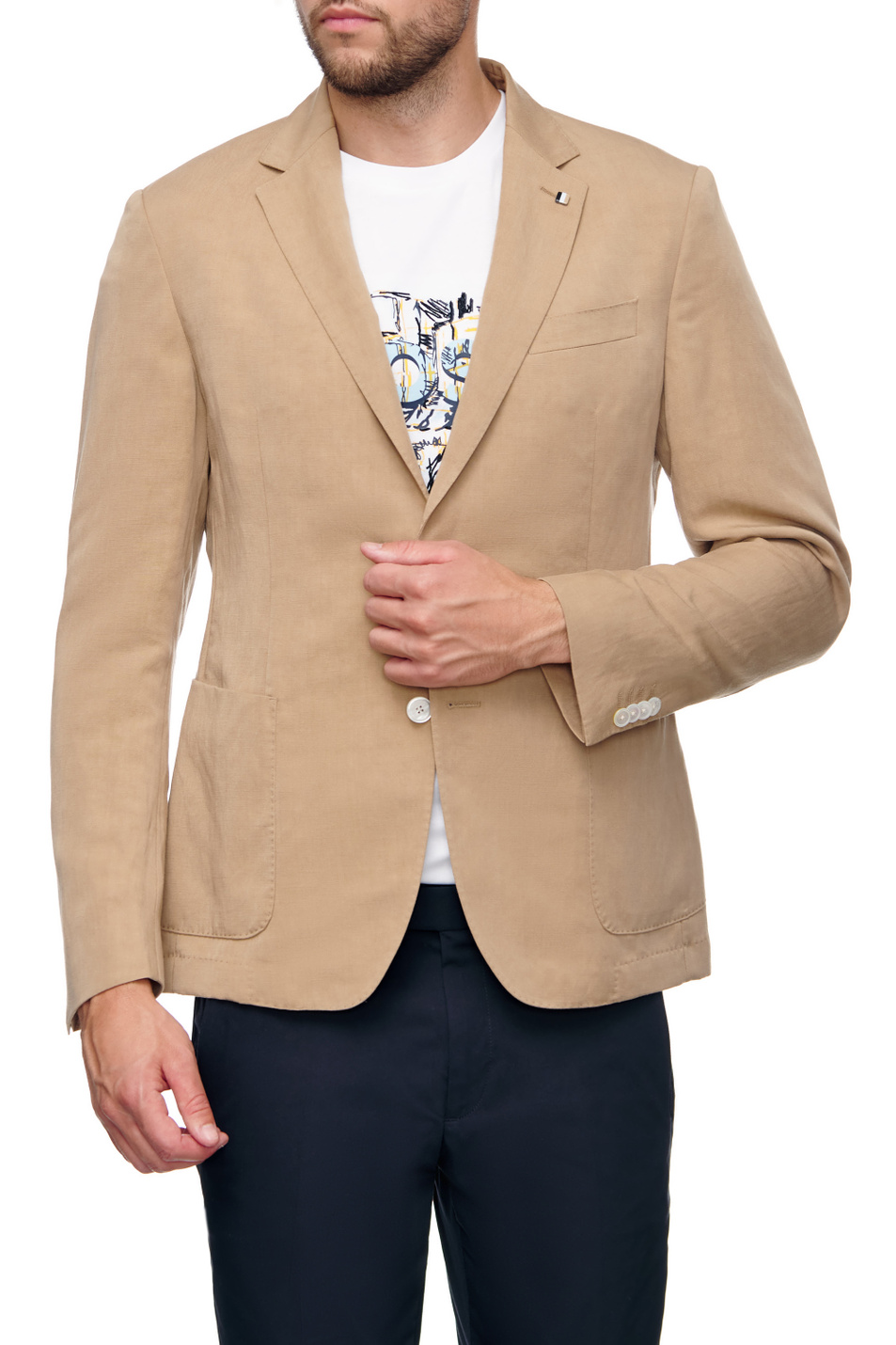 Мужской BOSS Однобортный пиджак узкого кроя (цвет ), артикул 50473687 | Фото 1
