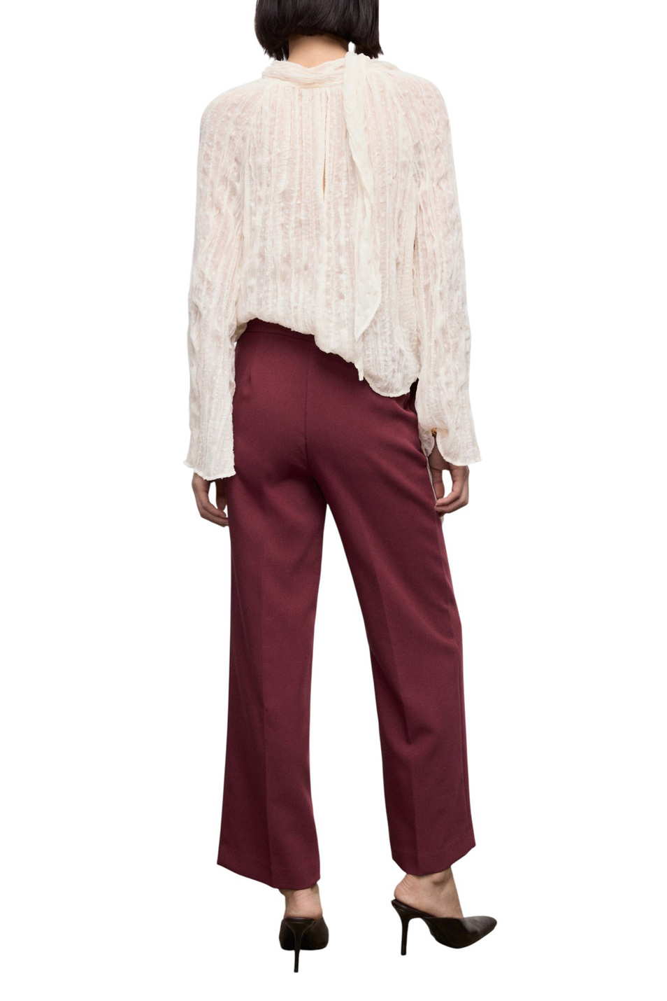 Брюки POL прямого кроя|Основной цвет:Бордовый Женский Mango Брюки POL прямого кроя (цвет ), артикул 17096743 | Фото 4