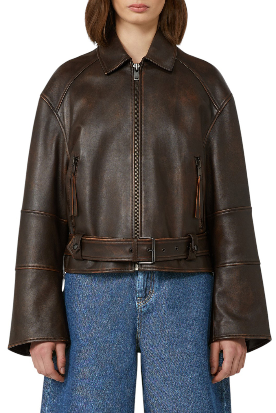 Женский Weekend Max Mara Куртка EGIZIO из натуральной кожи (цвет ), артикул 2525446011 | Фото 3