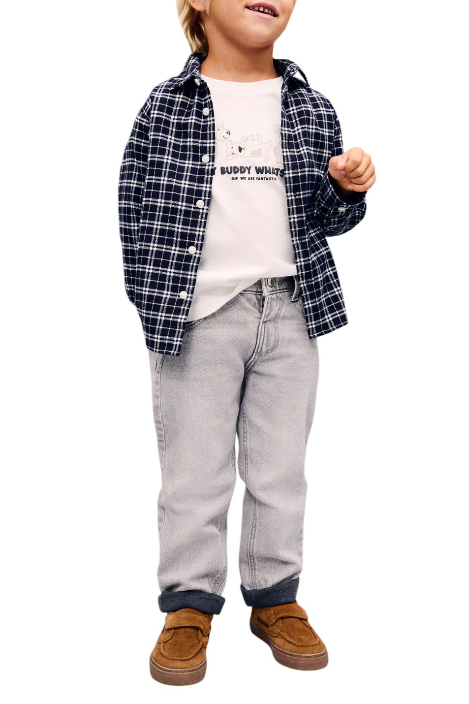 Мальчикам Mango Kids Джинсы SANTIB из хлопка (цвет ), артикул 77997926 | Фото 3