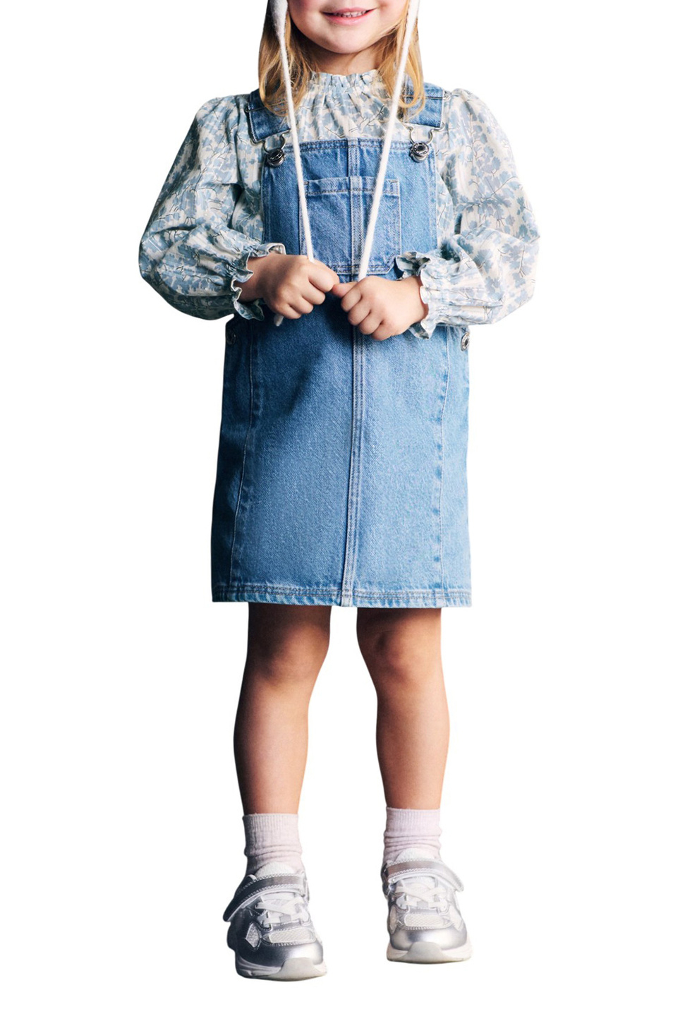 Девочкам Mango Kids Сарафан RUFFI джинсовый (цвет ), артикул 27081508 | Фото 3