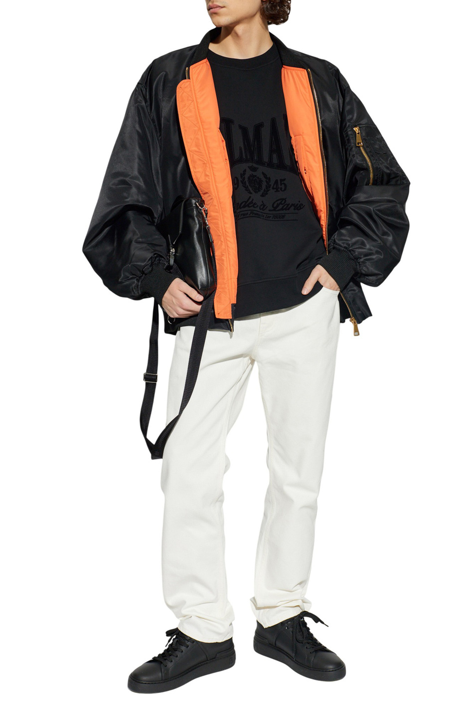 Мужской Balmain Свитшот из хлопка (цвет ), артикул GH1JS191GF46 | Фото 3