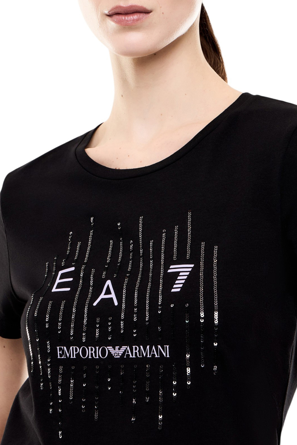Женский EA7 Футболка из эластичного хлопка (цвет ), артикул 7W001097-AF10373 | Фото 5