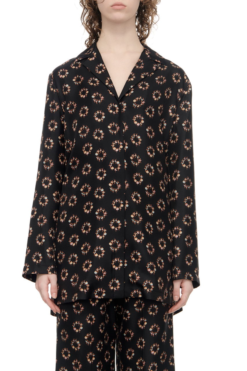 Блузка ECCESSO из натурального шелка|Основной цвет:Черный|Артикул:2416191021 | Фото 1