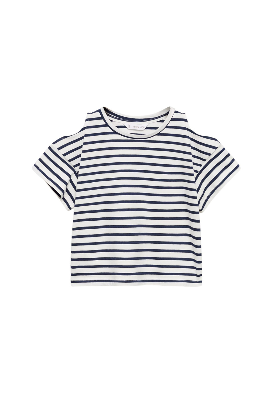 Девочкам Mango Kids Футболка CUTOUTR в полоску (цвет ), артикул 87006355 | Фото 1