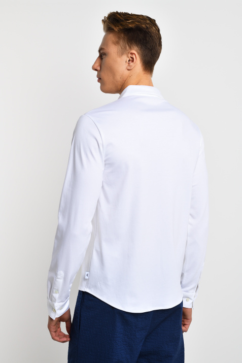 Emporio Armani Рубашка из натурального хлопка (Белый цвет), артикул 8N1CH6-1JPRZ | Фото 4