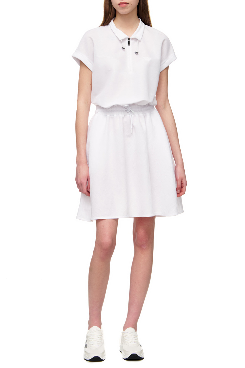 Платье с кулиской на поясе|Основной цвет:Белый|Артикул:3L2A7C-2JQHZ | Фото 1