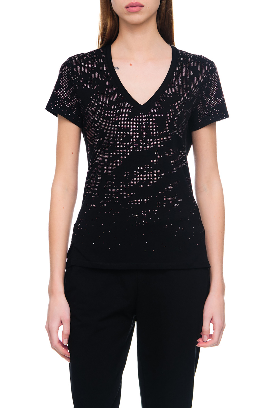 DKNY, Sequin T Shirt, Black