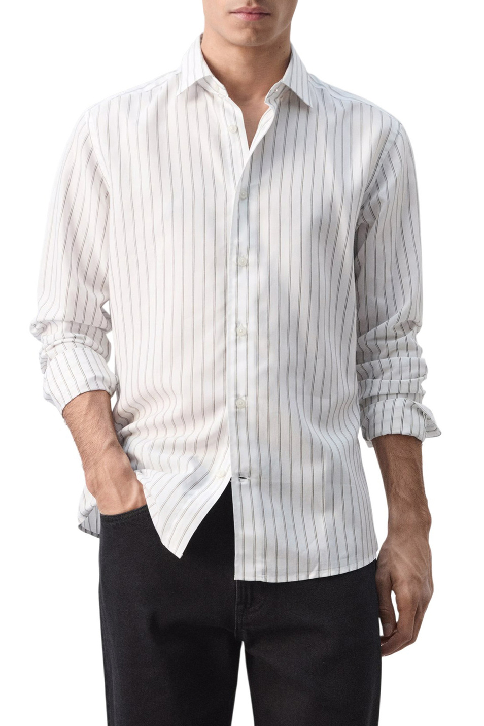 Мужской Mango Man Рубашка DARIO в полоску (цвет ), артикул 27044425 | Фото 3