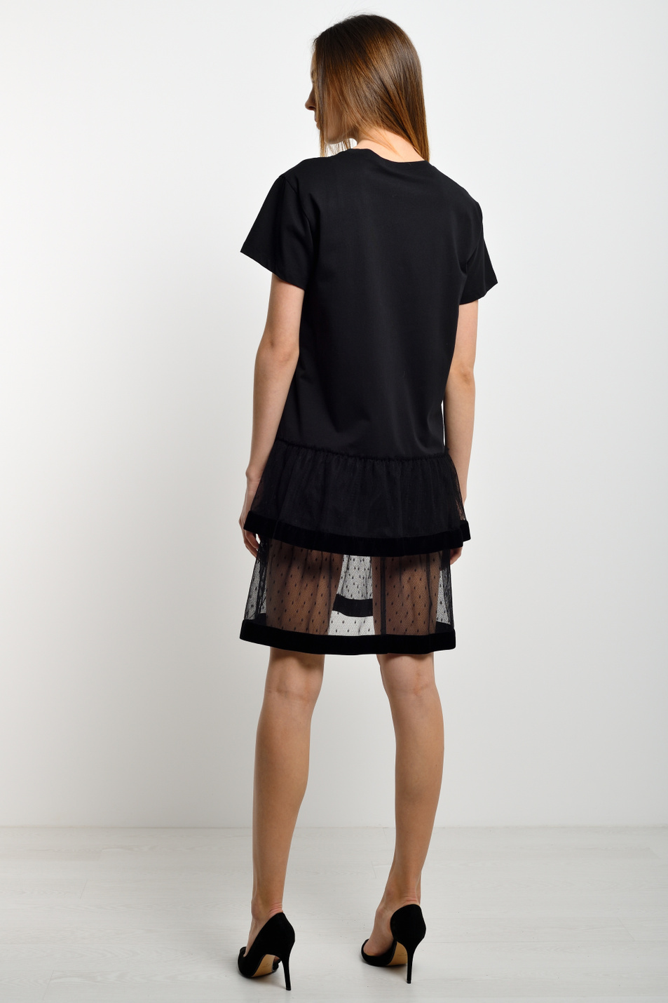 Женский Red Valentino Платье из натурального хлопка с двухуровневой юбкой из тюля (цвет ), артикул SR0MJ03G4QB | Фото 3