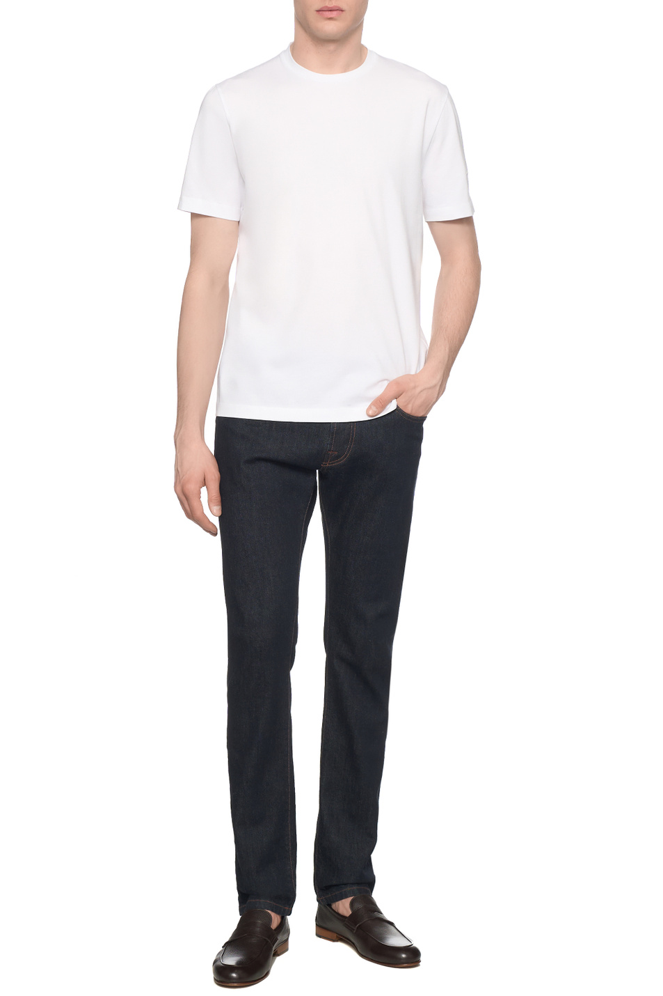 Мужской Corneliani Футболка из эластичного хлопка (цвет ), артикул 27G586-2725028 | Фото 3