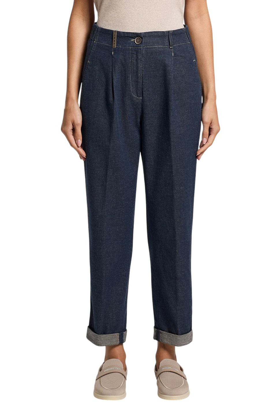 Женский Peserico Джинсы из эластичной смеси хлопка и льна (цвет ), артикул P04987L12-07934 | Фото 3