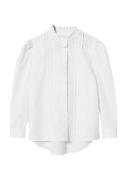 Плиссированная блузка MADRID из смесового хлопка|Основной цвет:Белый|Артикул:37033260 | Фото 1