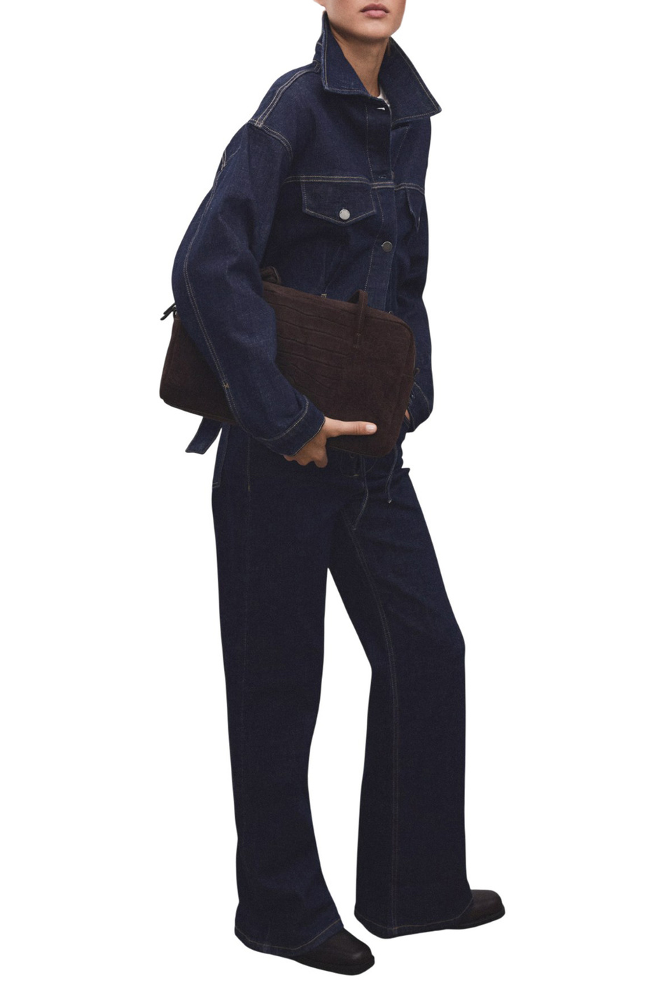 Женский Mango Куртка джинсовая FLOR с карманами (цвет ), артикул 17069119 | Фото 2